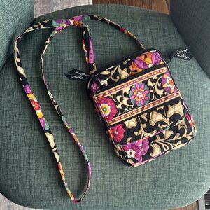 Vera Bradley SUZANI Mini Hipster Crossbody Purse Organizer Fall Black Vacation